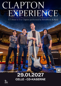 29.01.2027 Clapton Experience – Die ultimative Eric Clapton Hommage<a href="https://cd-kaserne.de/" target="_blank">CD-Kaserne</a>, Celle