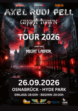 26.09.2026</br>AXEL RUDI PELL & Special Guest NIGHTLASER <a href="https://www.hyde-park.de/" target="_blank">HYDE PARK</a>, OSNABRÜCK