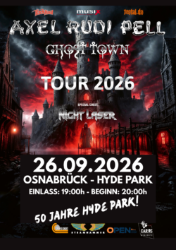 26.09.2026</br>AXEL RUDI PELL & Special Guest NIGHTLASER <a href="https://www.hyde-park.de/" target="_blank">HYDE PARK</a>, OSNABRÜCK